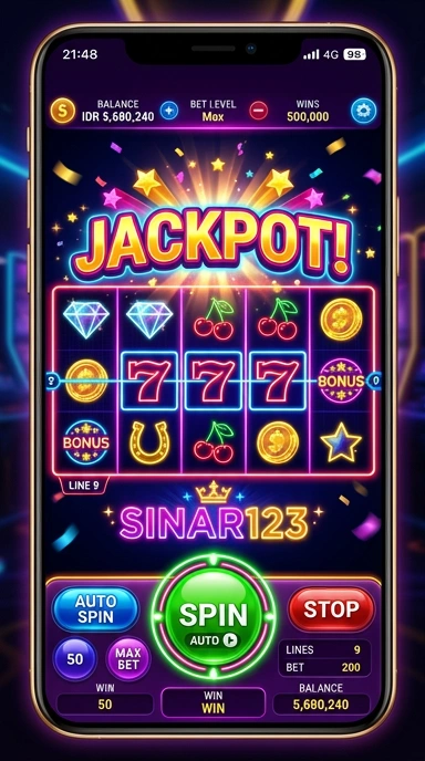 Tampilan antarmuka aplikasi sinar123 yang intuitif dan menarik.